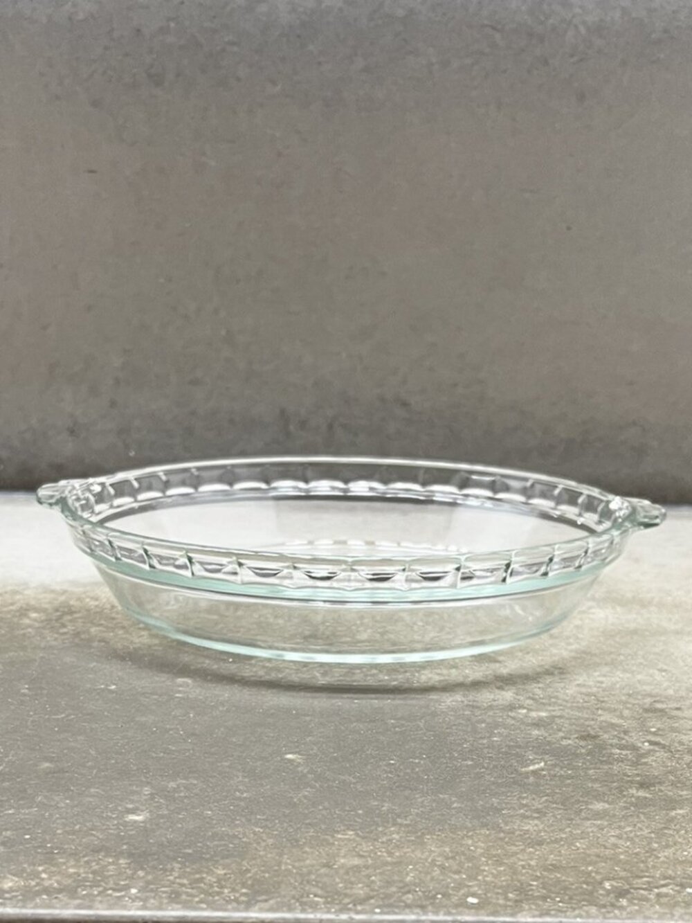 Vintage Pyrex 10" Clear Glass Pie Plate with Fluted Edge and Handles